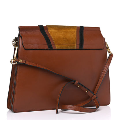 Chloe Suede Calfskin Patchwork Medium Faye Shoulder Bag Tobacco 2 of 10