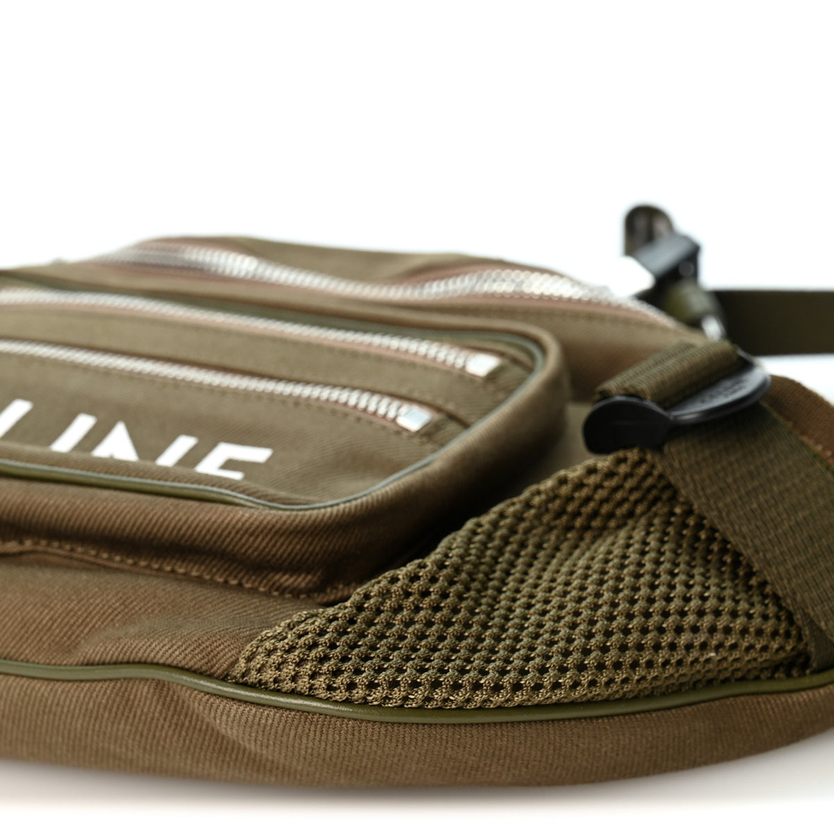 Cotton Gabardine Logo Print Trekking Belt Bag Khaki