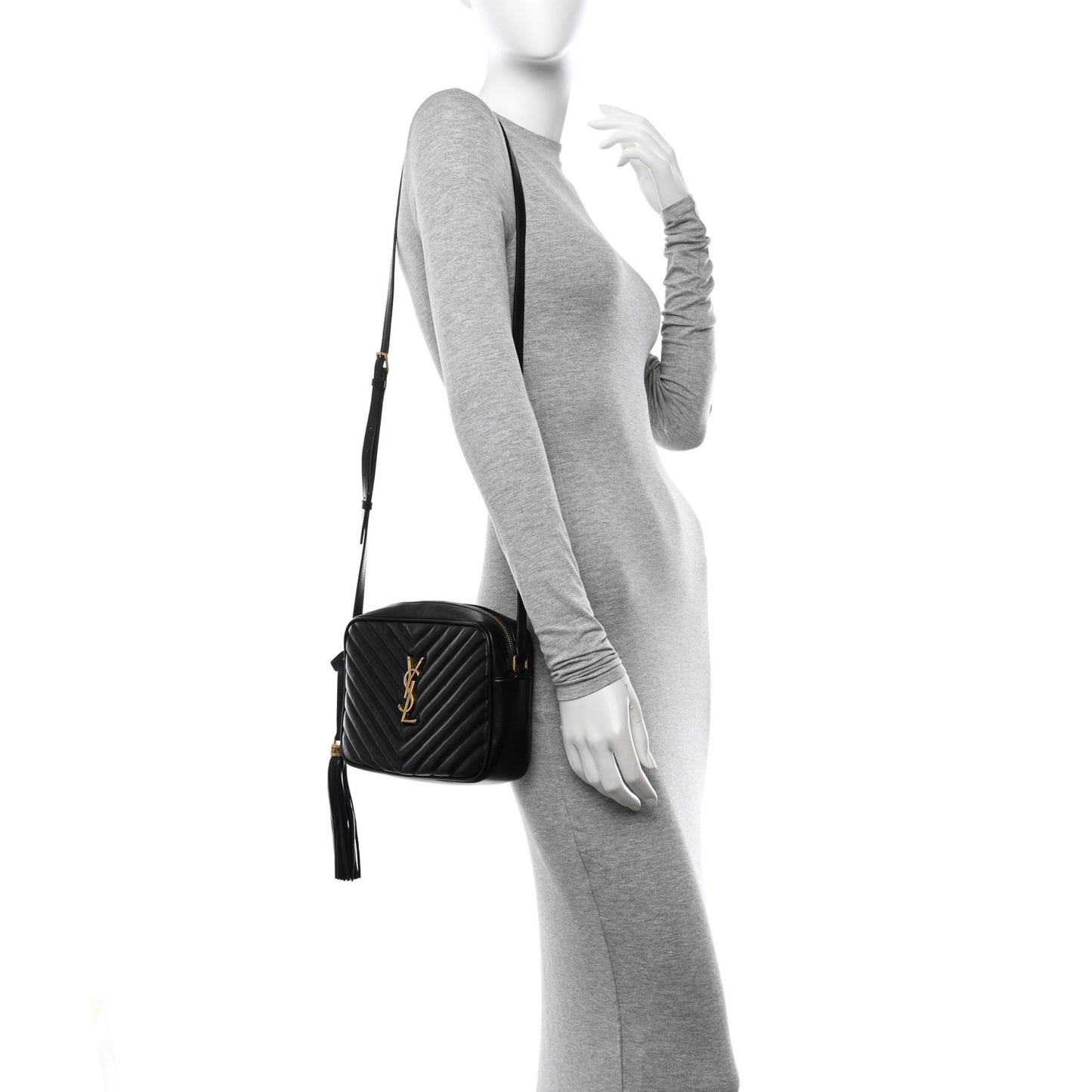 Calfskin Matelasse Monogram Lou Camera Bag Black