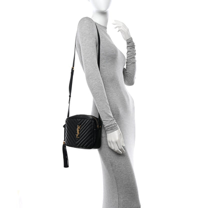 Saint Laurent Calfskin Matelasse Monogram Lou Camera Bag Black 2 of 13