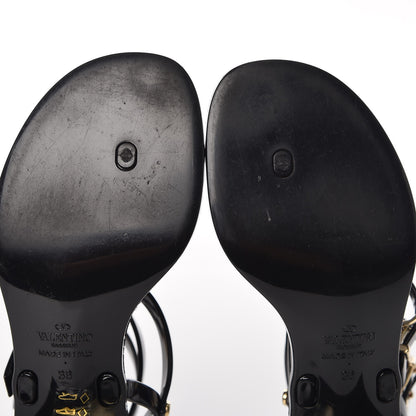 Valentino Garavani PVC Jelly Studded Ankle Wrap Low Heel Thong Sandals 36 Black 8 of 9