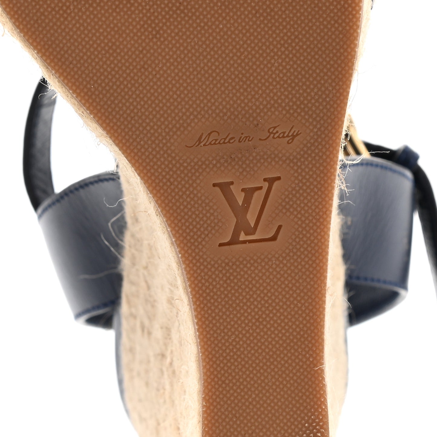 Calfskin Canvas Monogram Sail Away Wedge Sandal 38 Marine