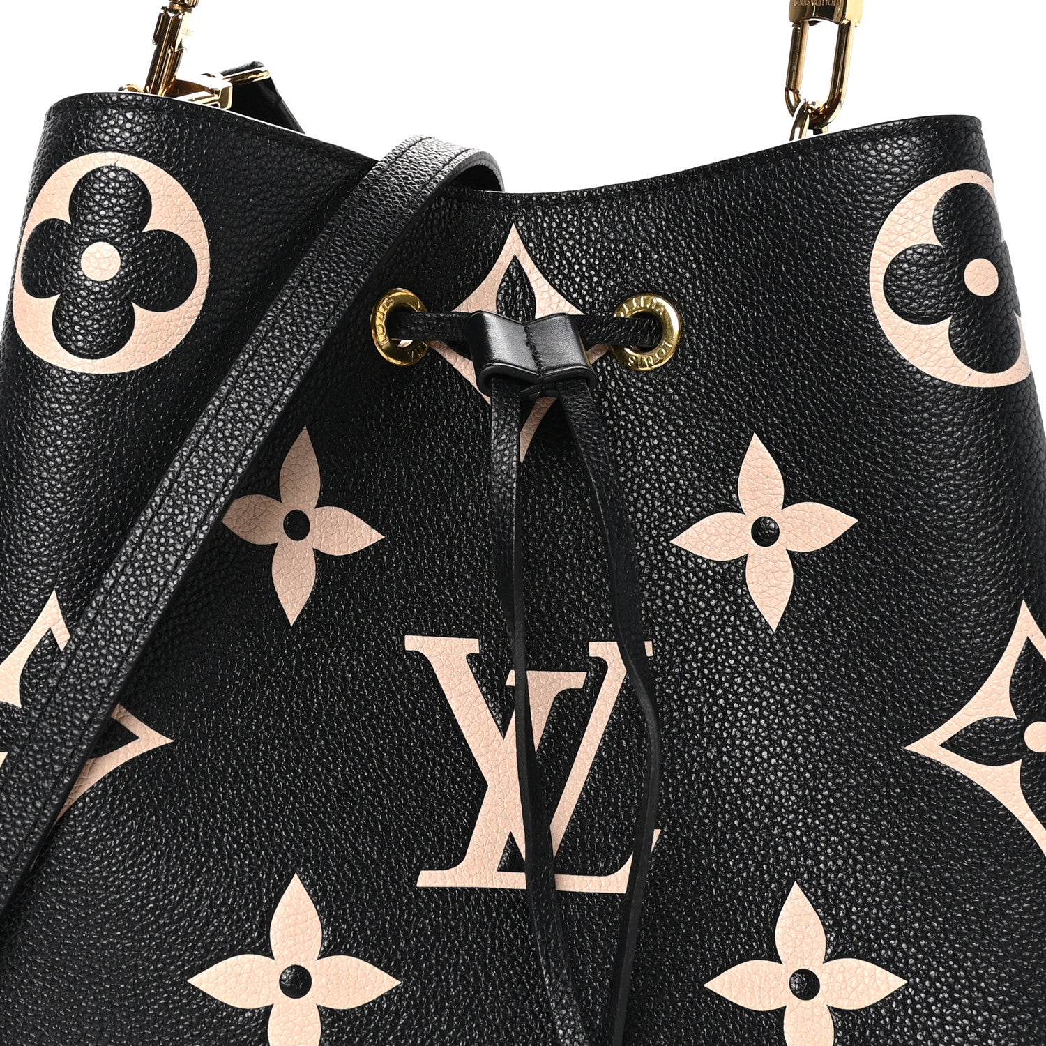 Louis Vuitton Empreinte Monogram Giant Neonoe MM Black Beige 8 of 12