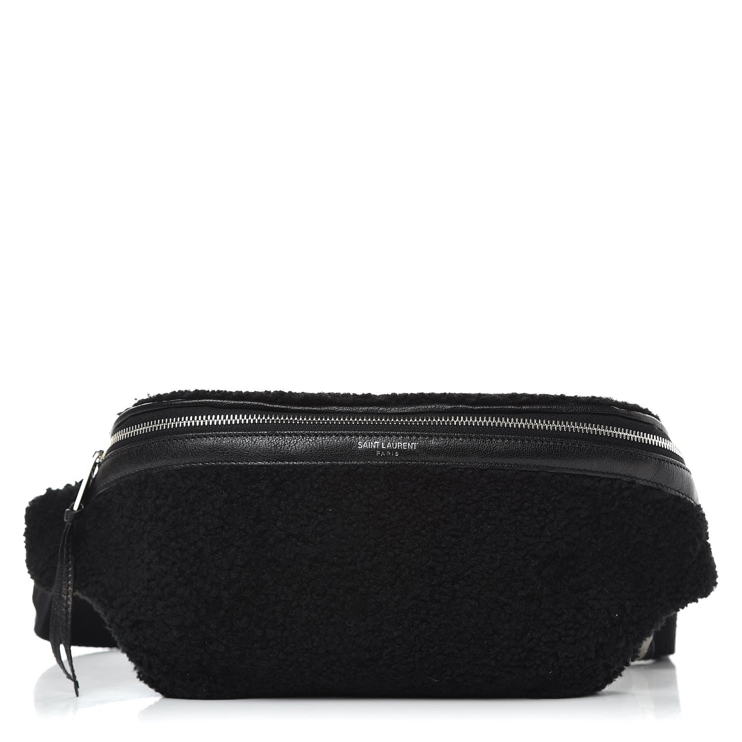 Saint Laurent Shearling Belt Bag Black 1 of 8