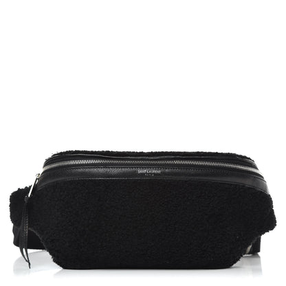 Saint Laurent Shearling Belt Bag Black 1 of 8