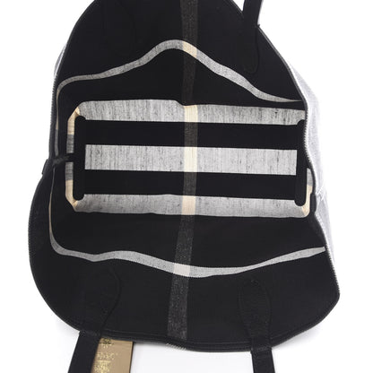 Burberry Coated Canvas Mega Check Medium Doodle Tote Black White 5 of 9