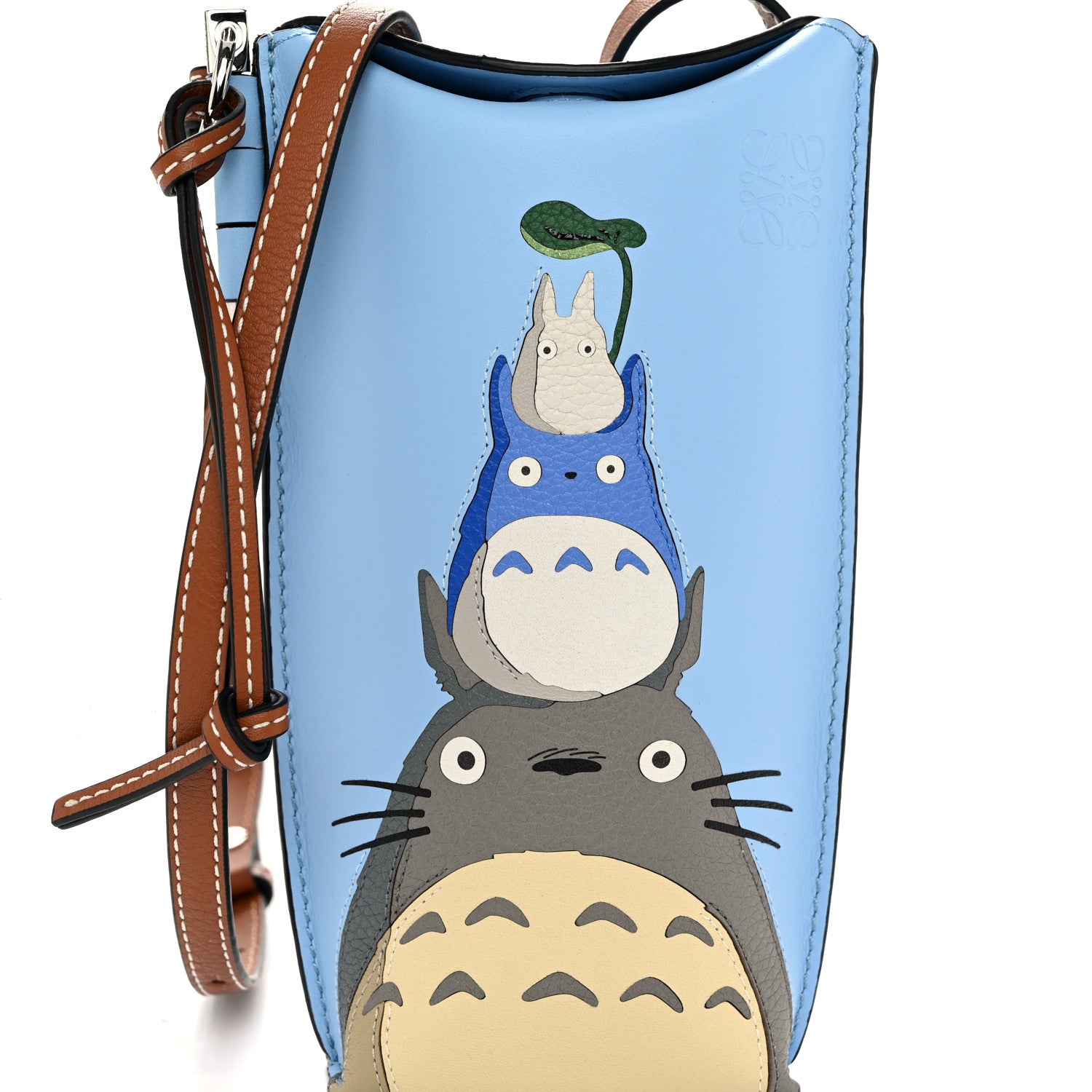 Loewe X MY NEIGHBOR TOTORO Calfskin Gate Pocket Blue Tan Multicolor 8 of 10