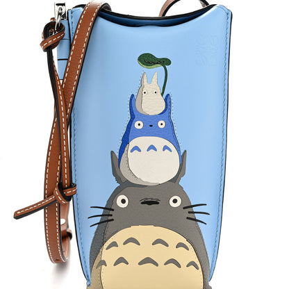 Loewe X MY NEIGHBOR TOTORO Calfskin Gate Pocket Blue Tan Multicolor 8 of 10