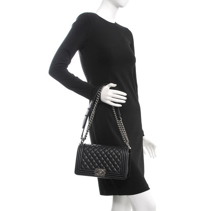 Chanel Calfskin Quilted Medium Boy Flap Black 2 of 9