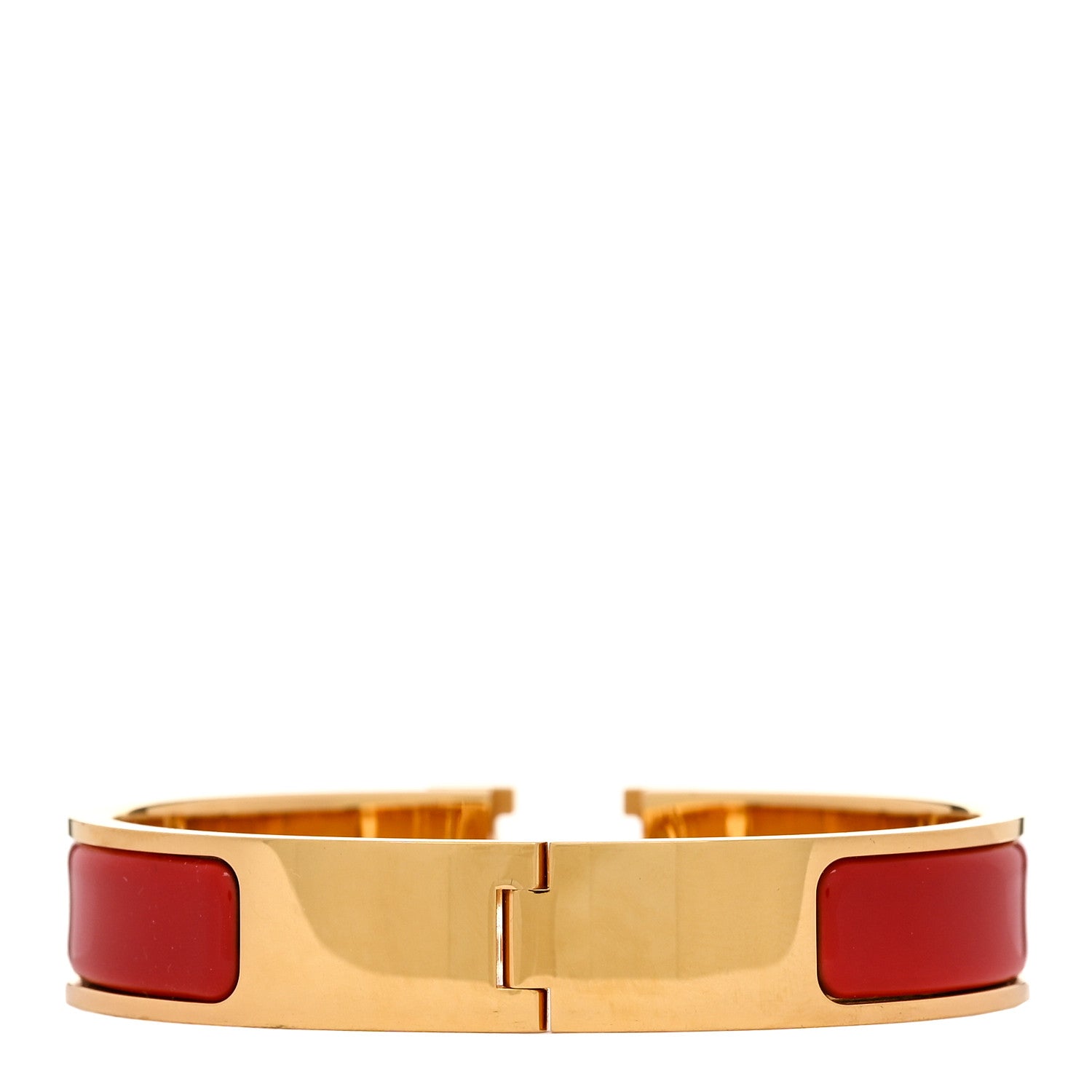Hermes Enamel Narrow Clic Clac H Bracelet PM Rouge Vif 2 of 3