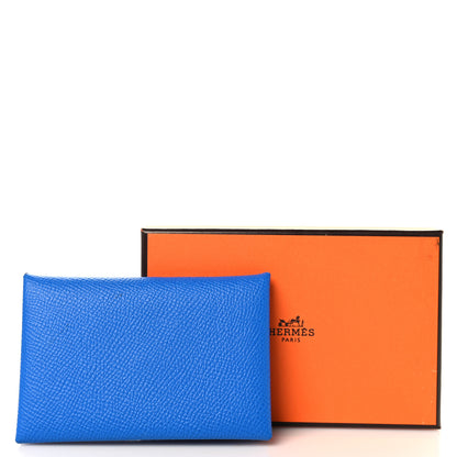 Hermes Epsom Verso Calvi Card Case Bleu Hydra Deep Blue 7 of 7