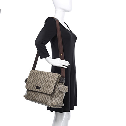 Gucci GG Plus Monogram Messenger Diaper Bag Dark Brown 1 of 13