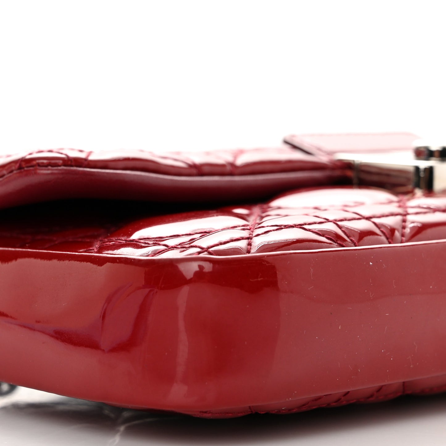 Patent Cannage Miss Dior Promenade Pouch Red