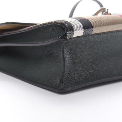 Burberry Derby Calfskin House Check Small Macken Crossbody Bag Dark Bottle Green 9 of 10