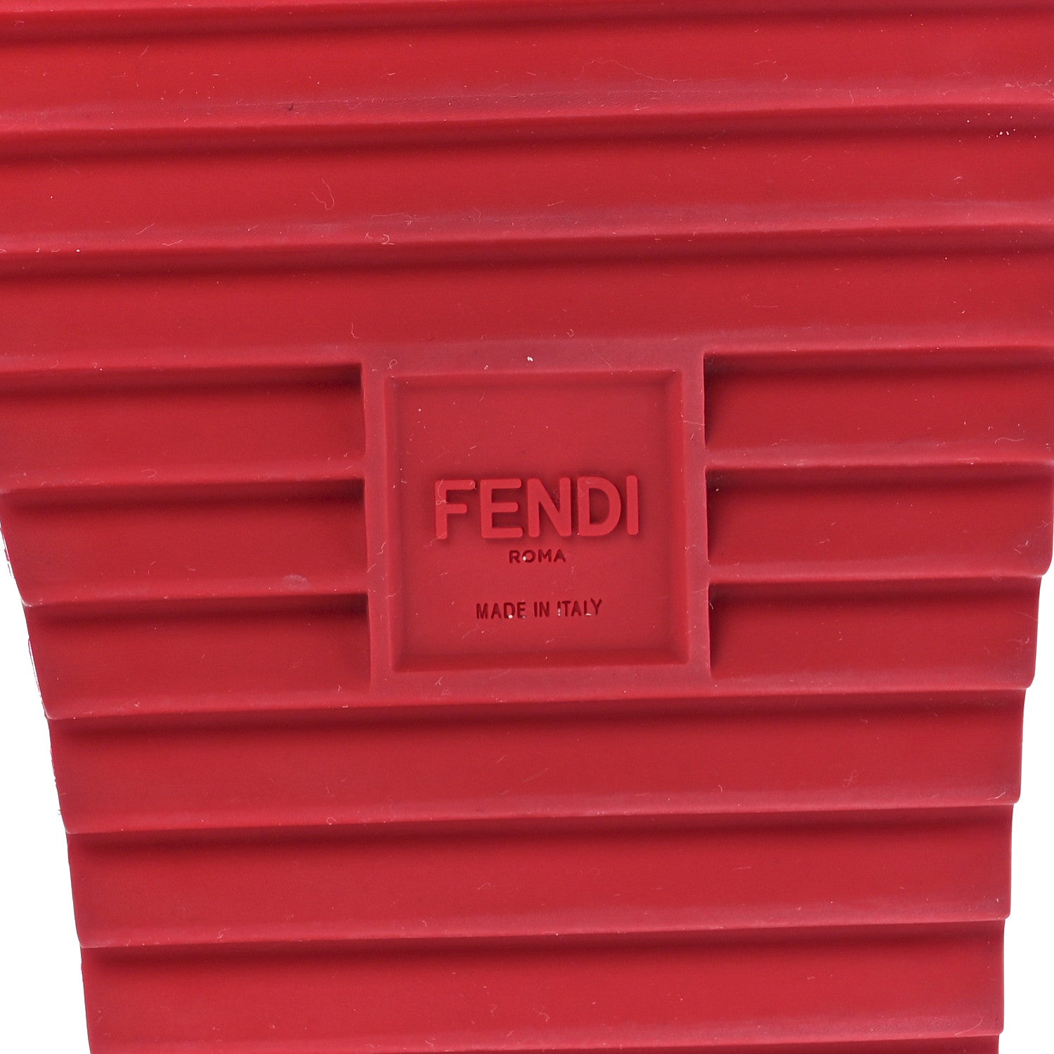 Fendi PVC Logo Mens Slide Sandals 9 Rosso 6 of 8