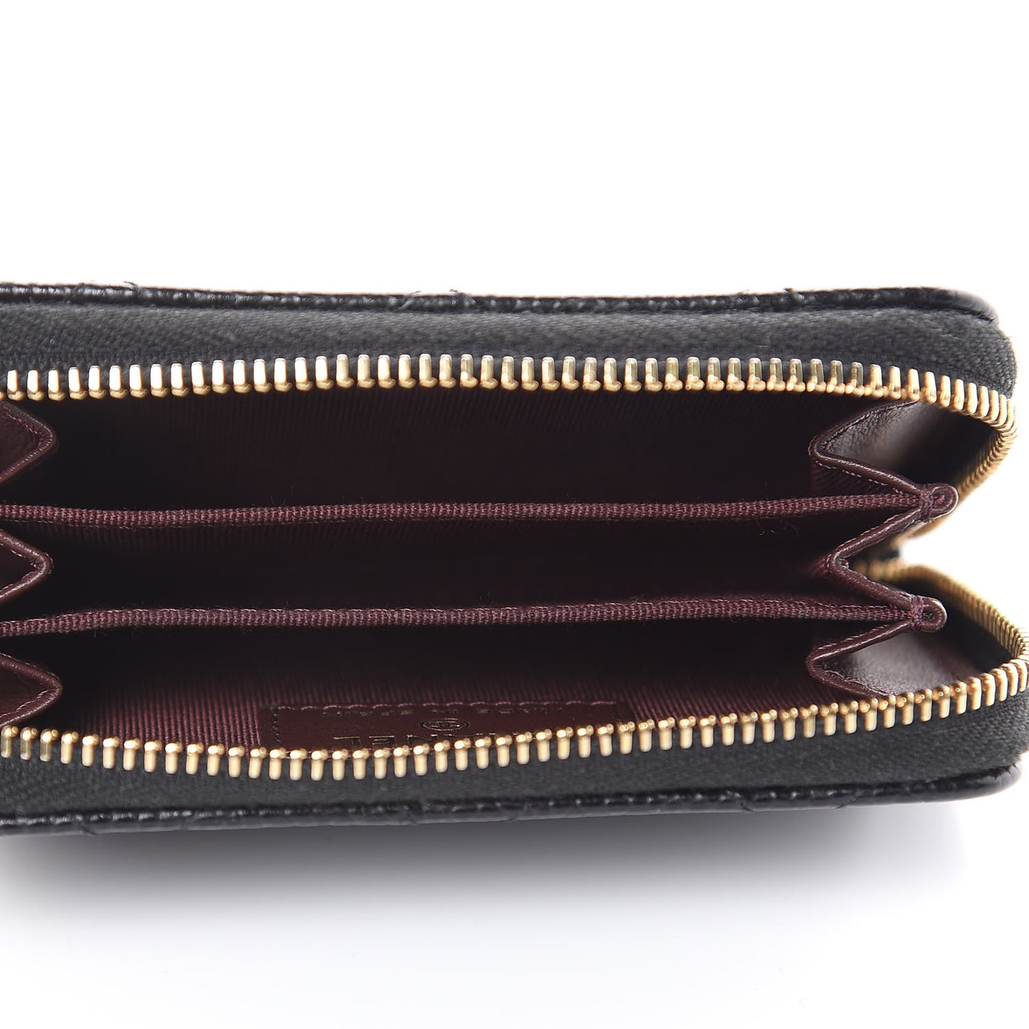 Caviar Quilted Zip Coin Purse Black