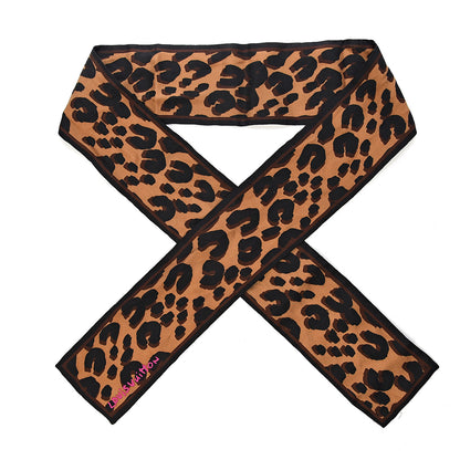 Louis Vuitton Silk Leopard Bandeau Scarf Marron 1 of 3