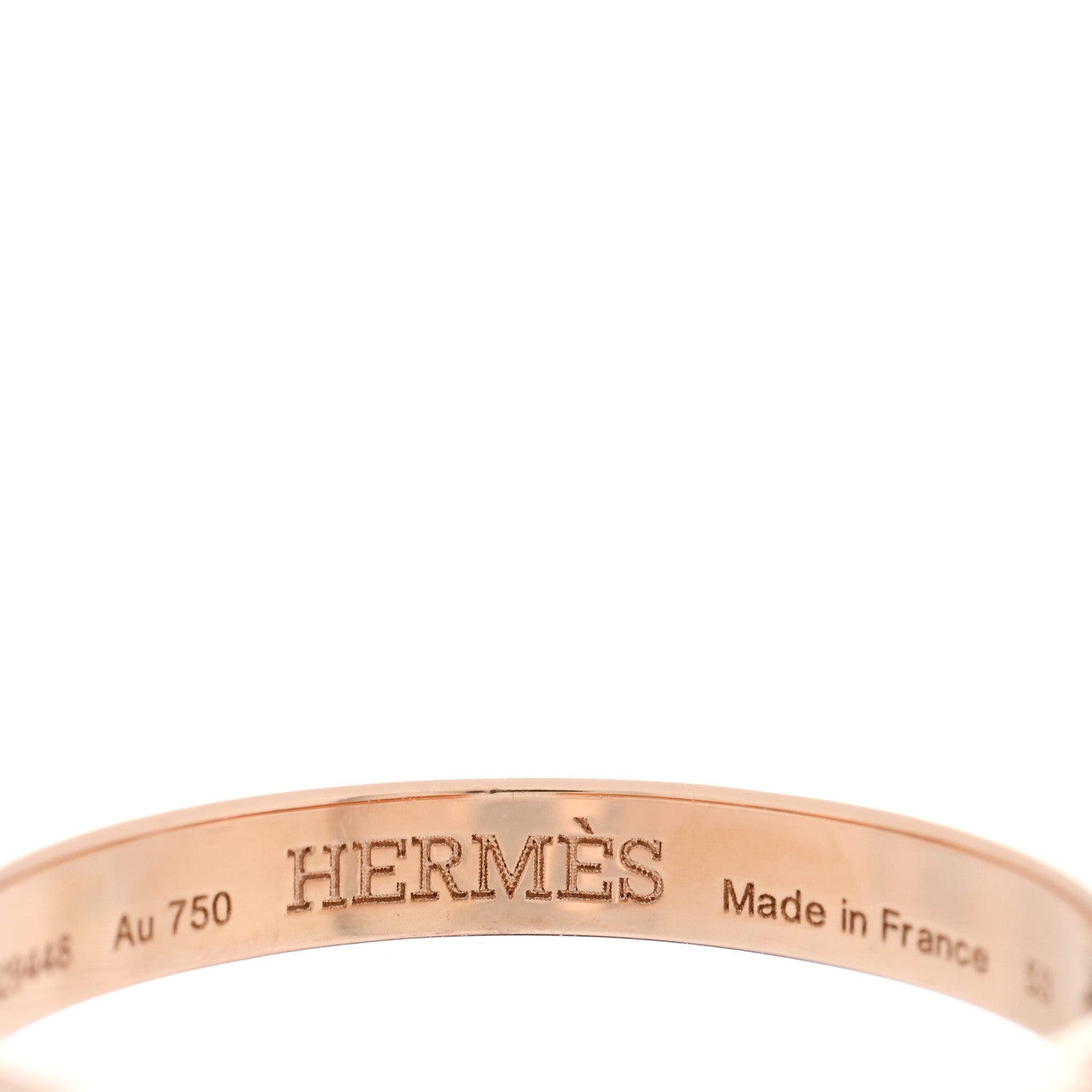 Hermes 18K Rose Gold Diamond PM Clou de Forge Ring 53 6.25 4 of 5