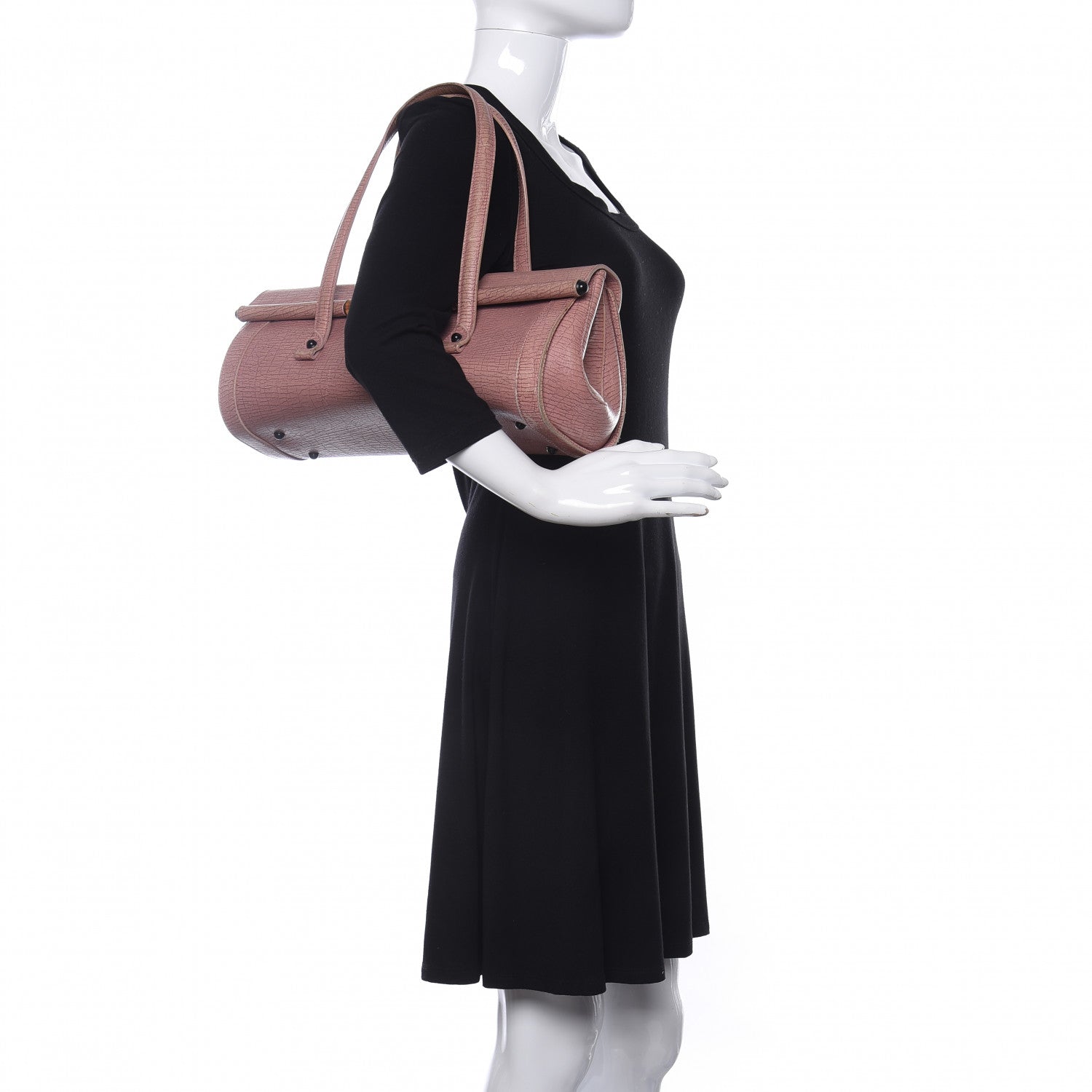 Gucci Calfskin Bamboo Bullet Satchel Carmine Rose 2 of 11