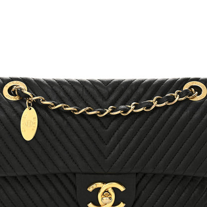 Chanel Calfskin Surpique Chevron Small Flap Black 8 of 10