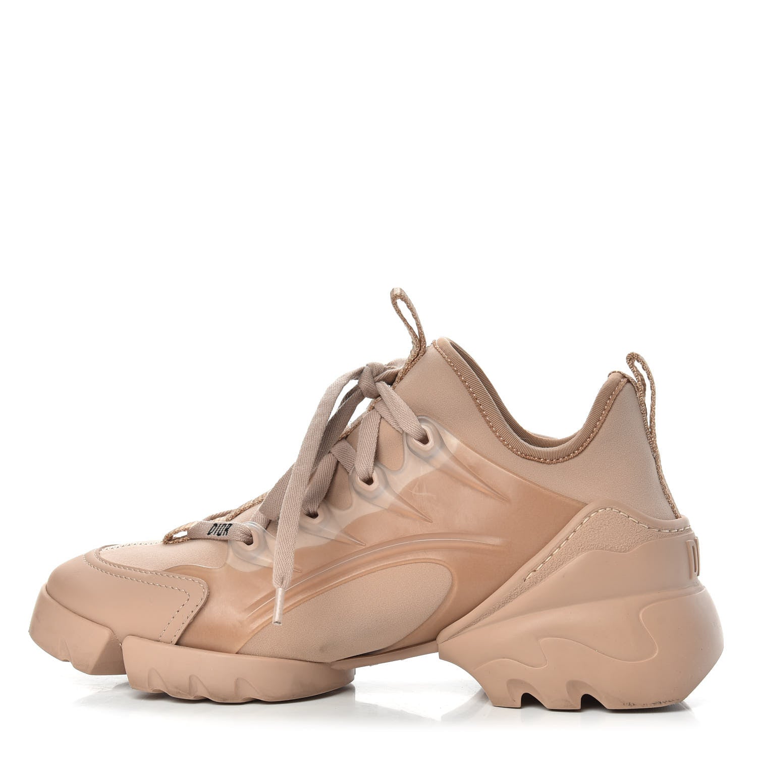 Christian Dior Neoprene Rubber Womens D-Connect Sneakers 35 Nude 1 of 7