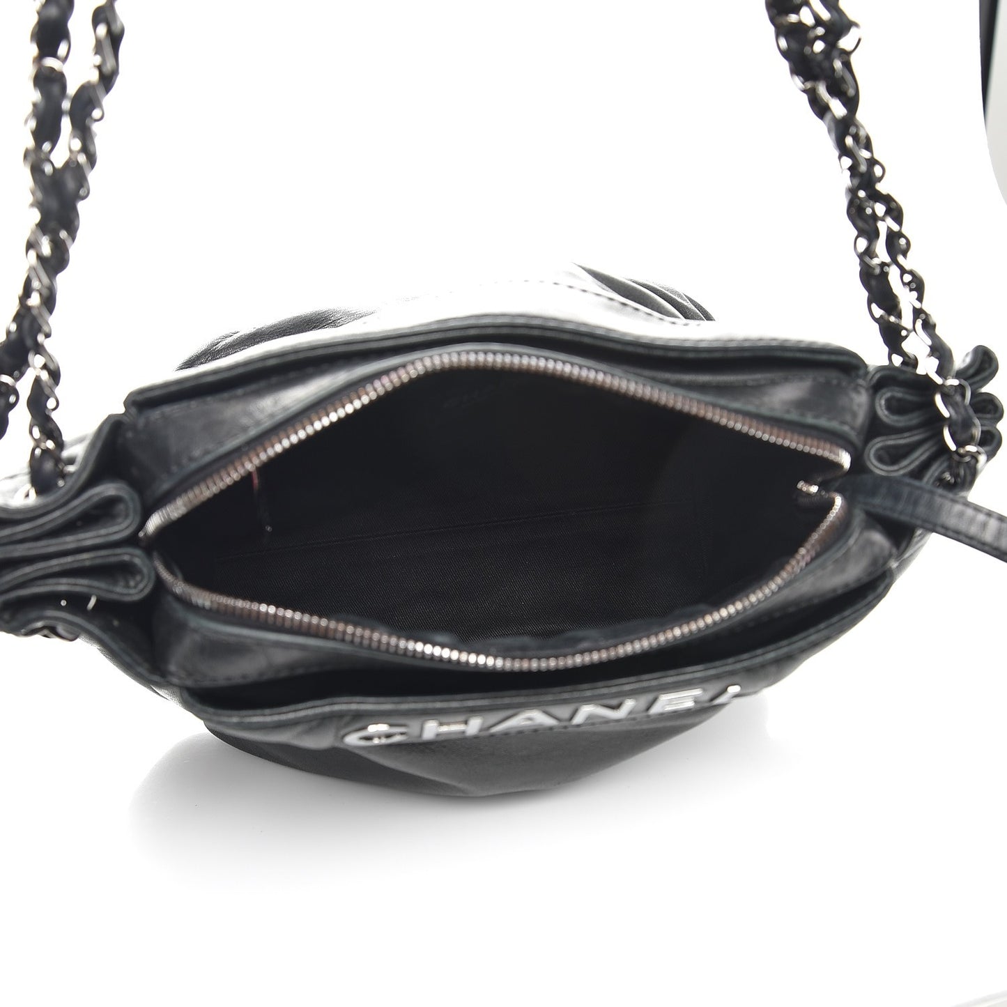 Lambskin Lax Accordion Hobo Black