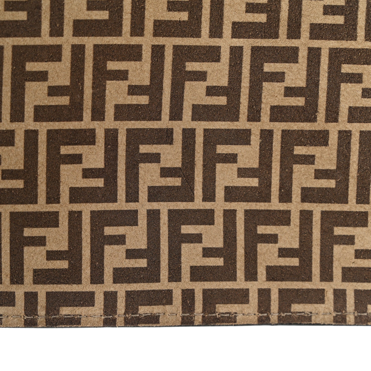 Fendi Suede Vitello Grace Micro FF Large Flat Pouch Nude Spring Maya 12 of 13