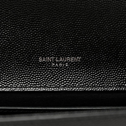 Saint Laurent Grain De Poudre Monogram Cassandre Clutch Black 6 of 8