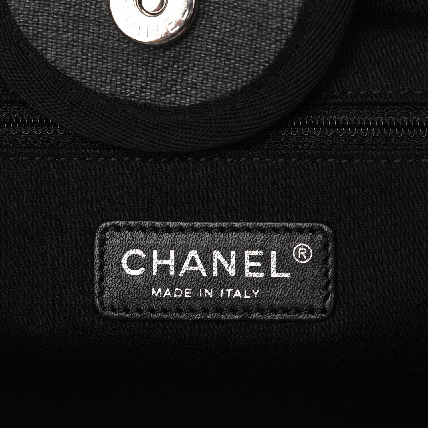 Chanel Canvas Large Deauville Tote Dark Grey 7 of 8