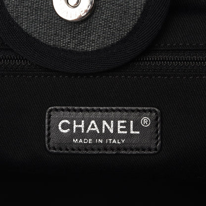 Chanel Canvas Large Deauville Tote Dark Grey 7 of 8