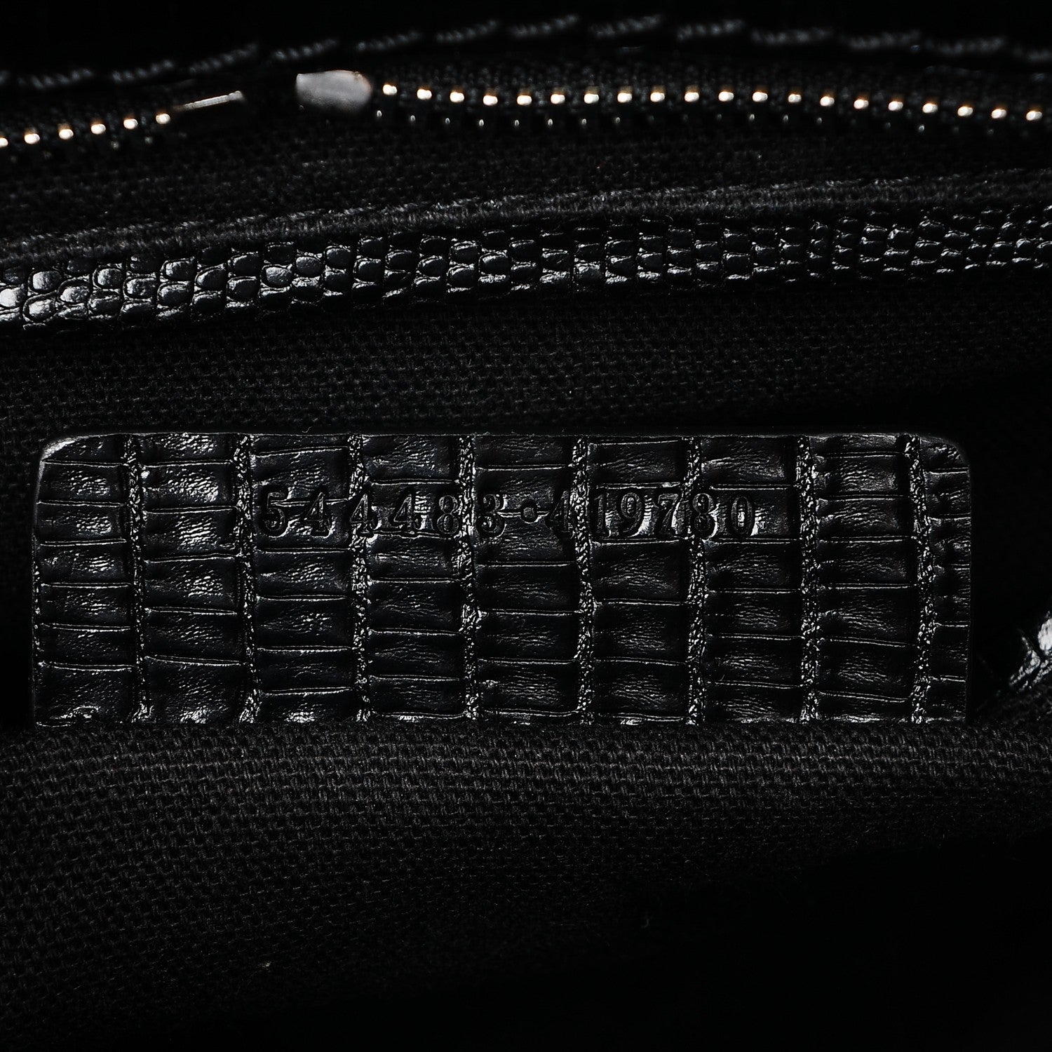 Alexander McQueen Calfskin Lizard Embossed Small Skull Padlock Zip Around Tote Black 7 of 7