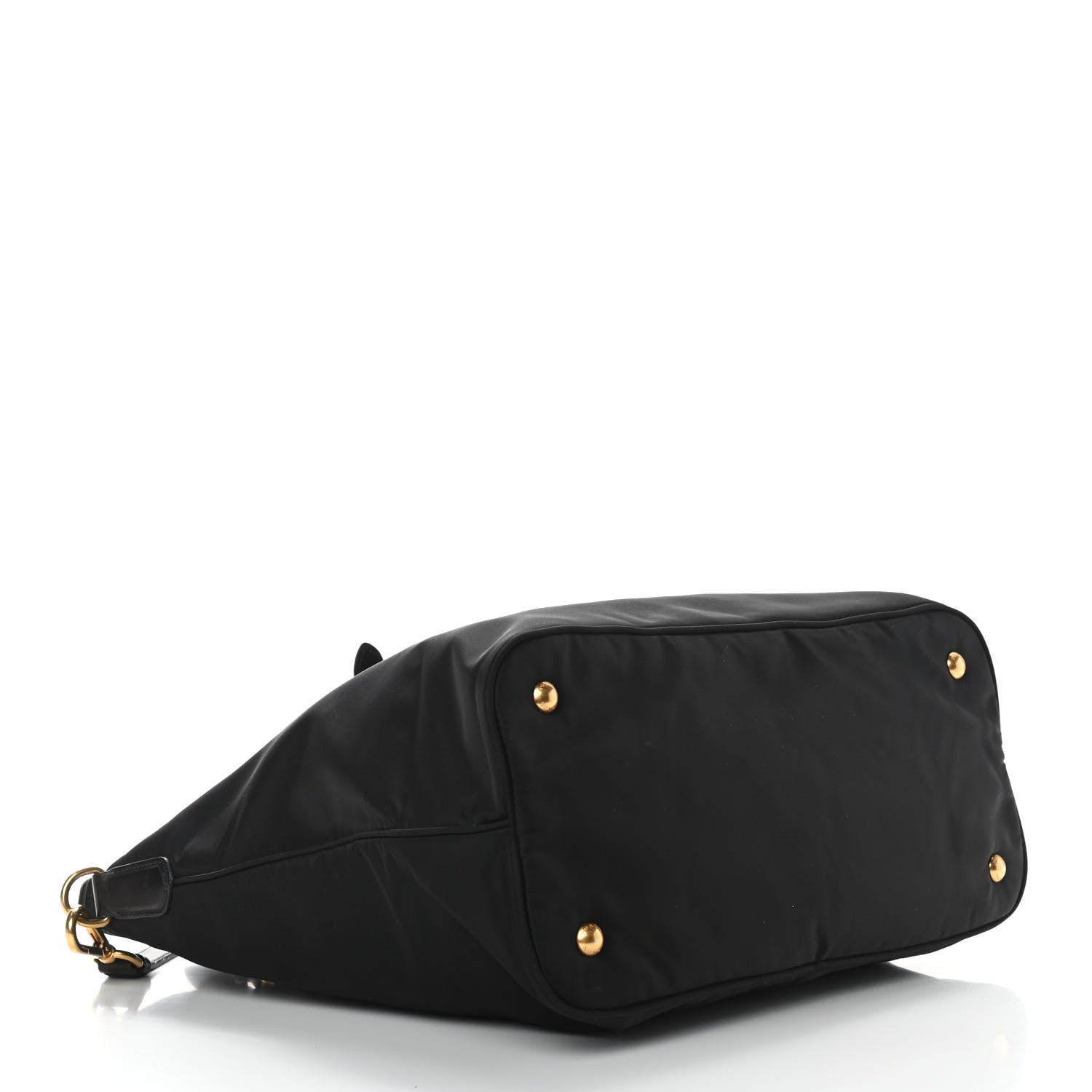 Prada Tessuto Nylon Soft Calfskin Tote Black 3 of 11