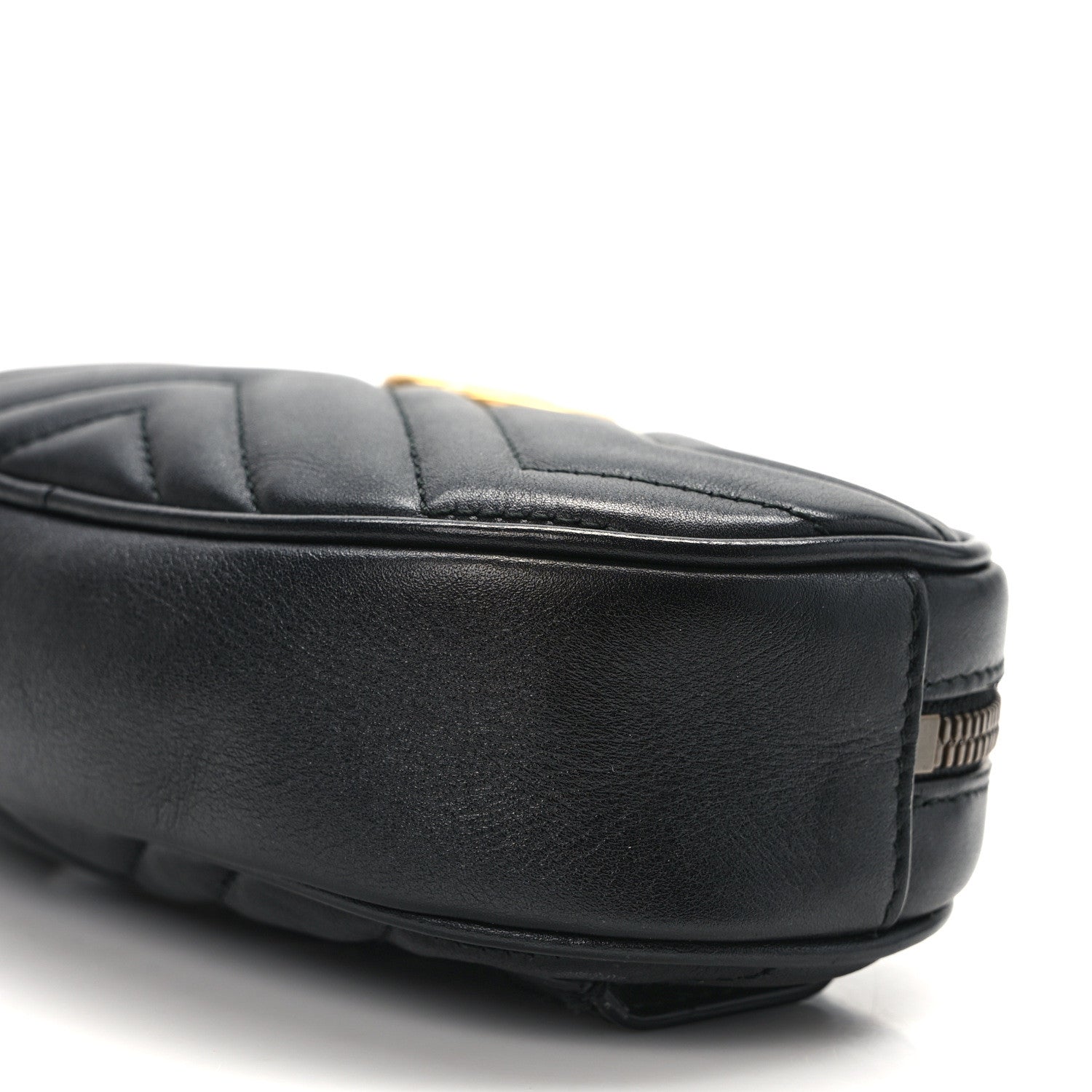 Gucci Calfskin Matelasse GG Marmont Belt Bag 85 34 Black 10 of 12
