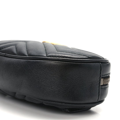 Gucci Calfskin Matelasse GG Marmont Belt Bag 85 34 Black 10 of 12