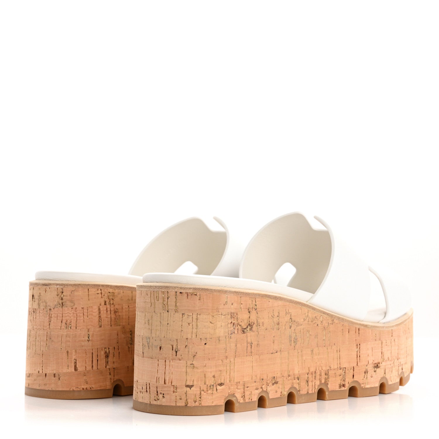 Hermes Calfskin Cork Eze 30 Sandals 38 White 5 of 10