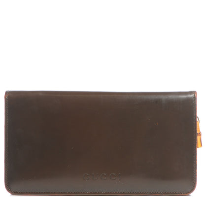 Gucci Leather Zip Around Bamboo Wallet Brown 8 of 14