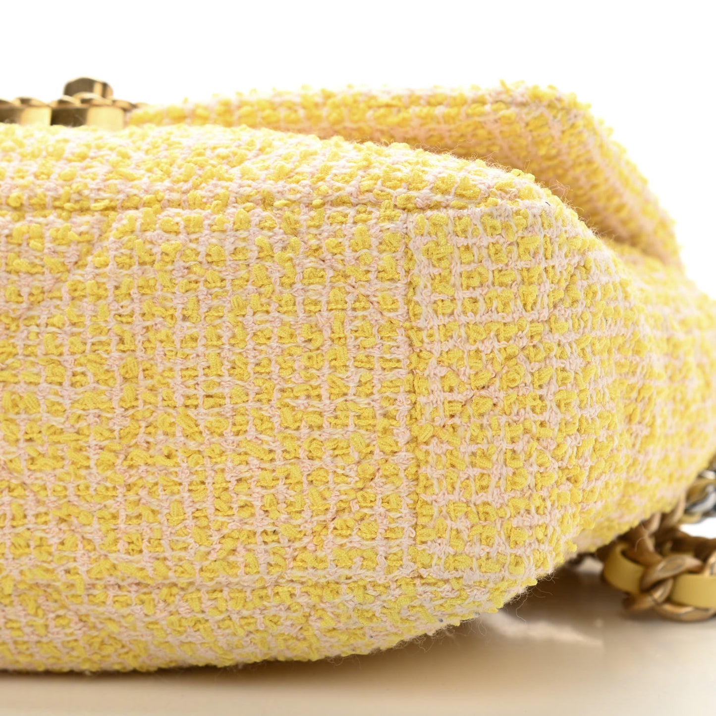 Tweed Quilted Medium Chanel 19 Flap Yellow Pink