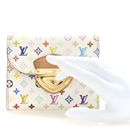 Louis Vuitton Monogram Multicolor Joey Wallet White Litchi 2 of 6