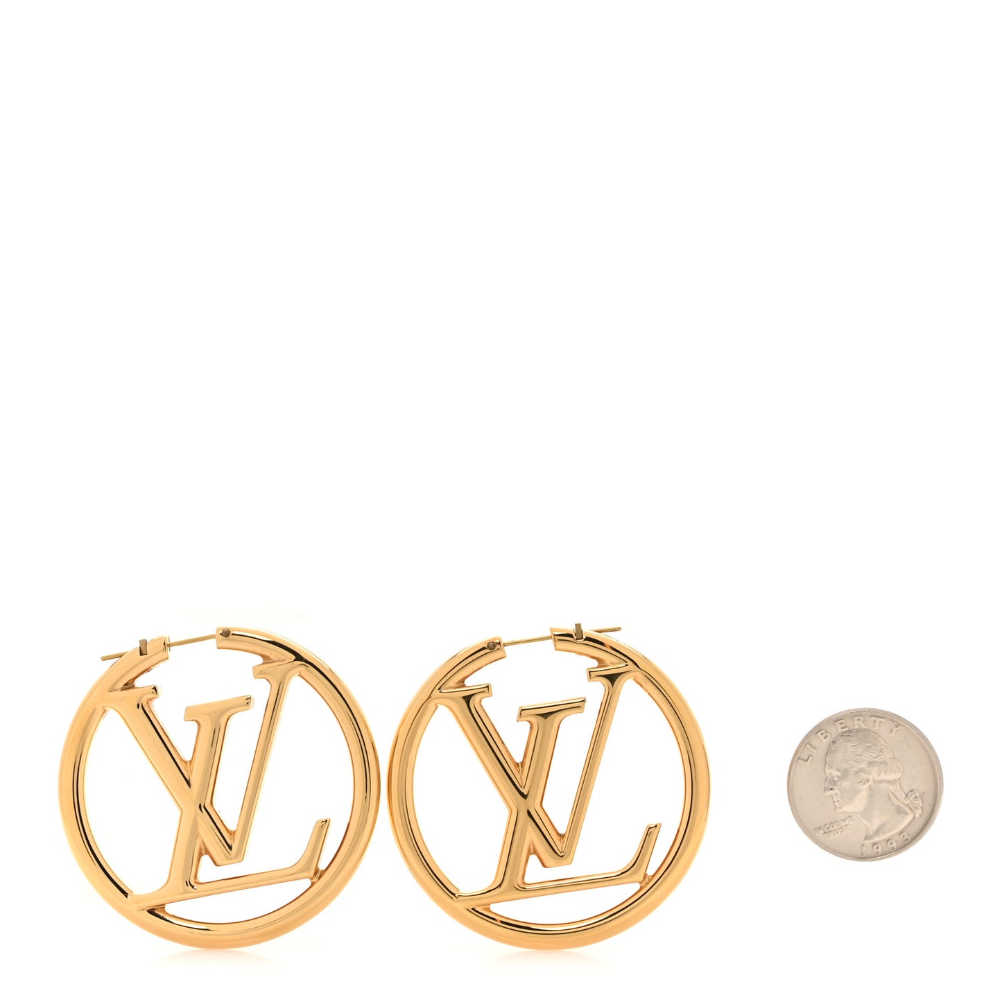 Metal Louise Hoop Earrings Gold