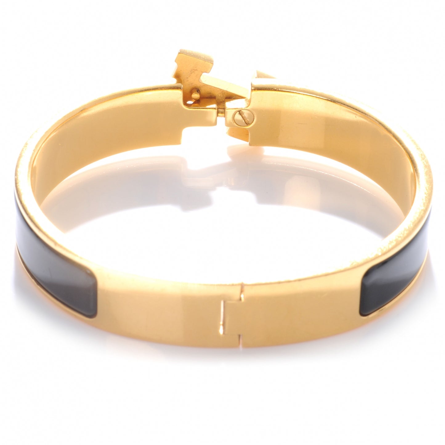 Enamel Narrow Clic Clac H Bracelet PM Black
