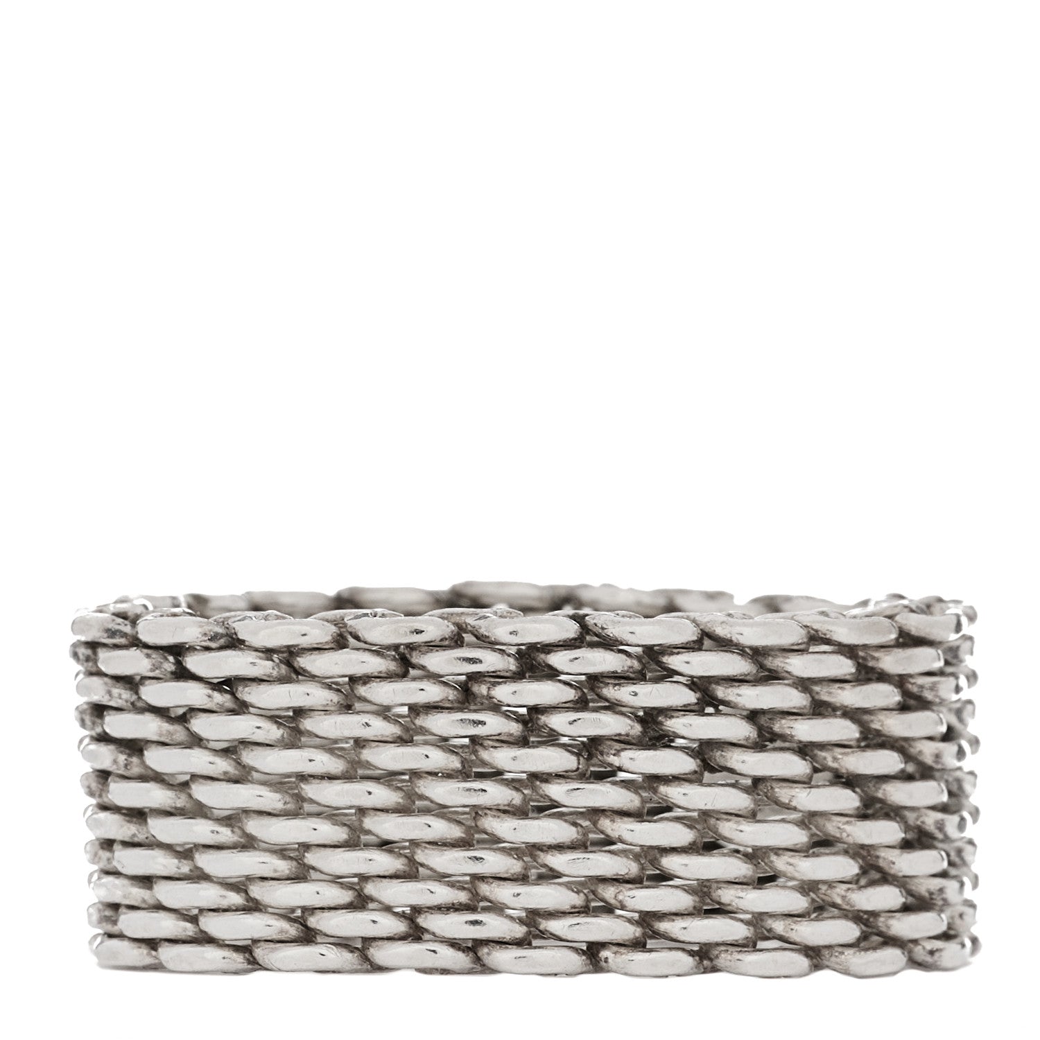 Tiffany Sterling Silver Somerset Mesh Ring 56 7.75 1 of 4