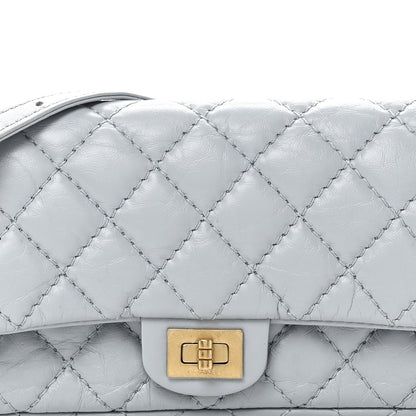 Chanel Aged Calfskin Quilted 2.55 Reissue Flap Belt Bag Clutch Light Blue 8 of 11