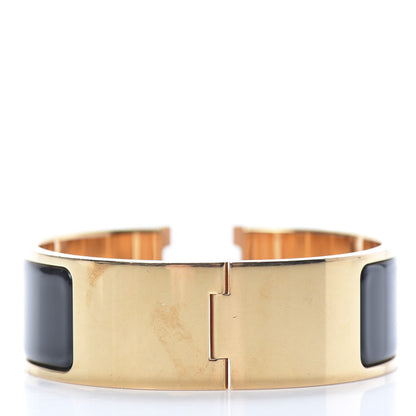 Hermes Enamel Wide Clic Clac H Bracelet PM Black 3 of 6
