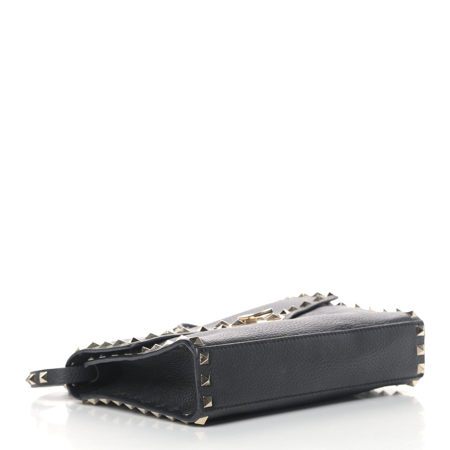 Valentino Garavani Pebbled Calfskin Medium Rockstud Flip Lock Crossbody Bag Black 3 of 7