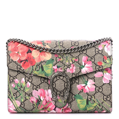 Gucci GG Supreme Monogram Blooms Mini Dionysus Chain Wallet Beige Multicolor Dry Rose 1 of 10
