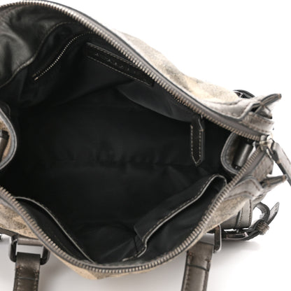 Burberry Shimmer Check Degrade Small Pilgrim Satchel Pewter 4 of 15