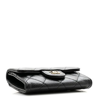 Chanel Caviar Quilted Flap Card Holder Wallet Black 4 of 9