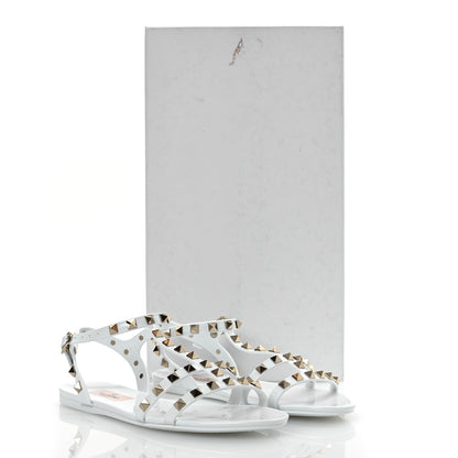 Valentino Garavani PVC Jelly Rockstud Caged Sandals 38 Optic White 12 of 12