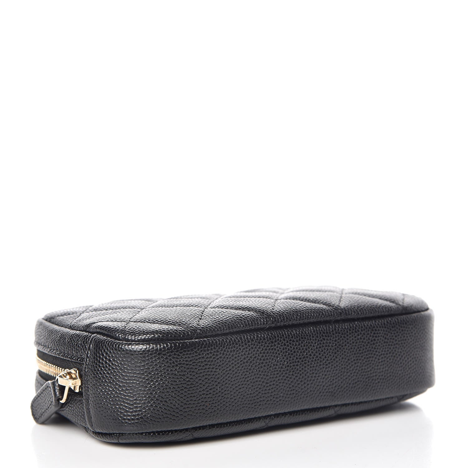 Chanel Caviar Quilted Small Curvy Pouch Cosmetic Case Black 4 of 10