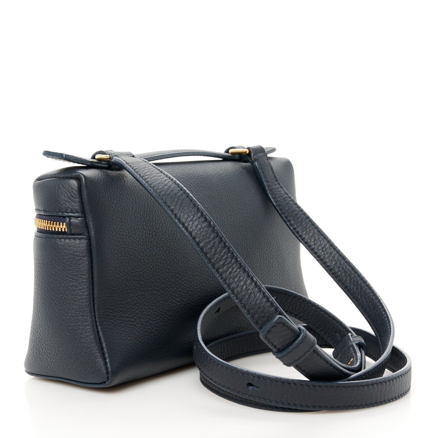 Loro Piana Grained Calfskin L19 Extra Pocket Pouch Navy 3 of 9